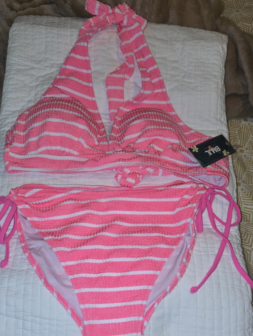 BMJL PINK WHITE BIKINI